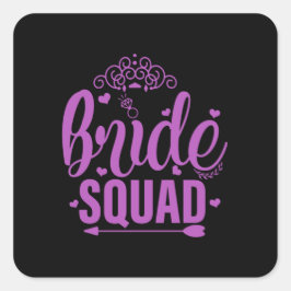 Bruidsploeg 1 vierkante sticker