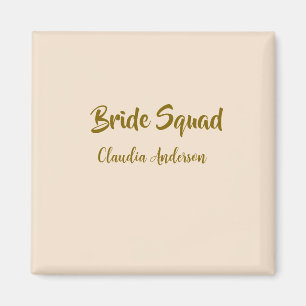 Bruidsploeg bruidsmeisje naam gouden oranje bruilo magneet