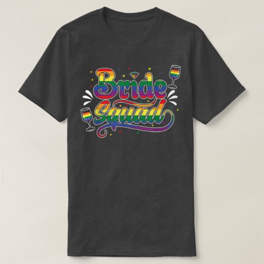 Bruidsploeg LGBT Bachelorette-feest T-shirt (Design voorkant)