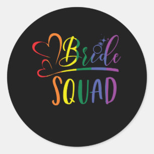 Bruidsploeg LGBT Trouw Bachelorette Lesbienne Ronde Sticker