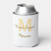Bruidsploeg monogram gouden bruidsdouche eenvoudig blikjeskoeler (Blikje Voorkant)
