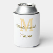 Bruidsploeg monogram gouden bruidsdouche eenvoudig blikjeskoeler (Blikje Achterkant)