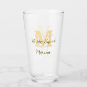 Bruidsploeg monogram gouden bruidsdouche eenvoudig glas (Achterkant)