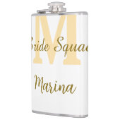 Bruidsploeg monogram gouden bruidsdouche eenvoudig heupfles (Links)