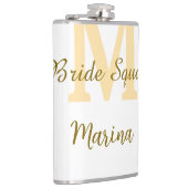Bruidsploeg monogram gouden bruidsdouche eenvoudig heupfles (Rechts)