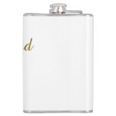 Bruidsploeg monogram gouden bruidsdouche eenvoudig heupfles (Achterkant)
