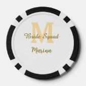 Bruidsploeg monogram gouden bruidsdouche eenvoudig poker chips (Achterkant)