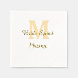 Bruidsploeg monogram gouden bruidsdouche eenvoudig servet