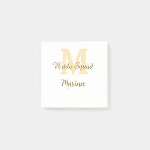 Bruidsploeg monogram gouden bruiloft eenvoudig post-it® notes