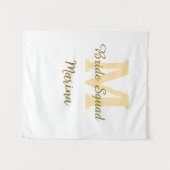 Bruidsploeg monogram gouden bruiloft eenvoudig  wandkleed (Voorkant (horizontaal))