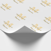 Bruidsploeg monogram gouden bruiloftsborrel eenvou cadeaupapier (Hoek)