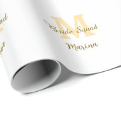 Bruidsploeg monogram gouden bruiloftsborrel eenvou cadeaupapier (Rol Hoek)