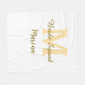 Bruidsploeg monogram gouden bruiloftsfeest eenvoud fleece deken (Voorkant (Horizontaal))