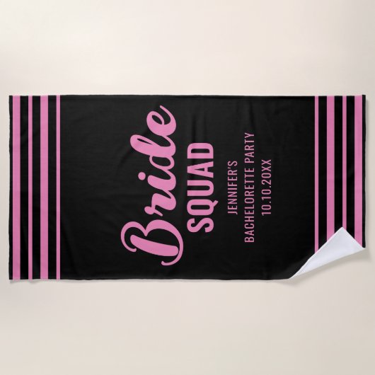 Bruidsploeg Naam Bachelorette Feest Bruidsmeisjes  Strandlaken (Voorkant)