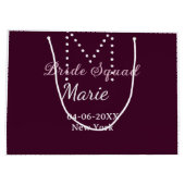 Bruidsploeg naam monogram bruidsmeisje mauve groot cadeauzakje (Achterkant)