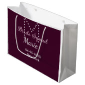 Bruidsploeg naam monogram bruidsmeisje mauve groot cadeauzakje (Voorkant Gekanteld)