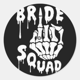 Bruidsploeg Skelet Hand Grappige Halloween Bachelo Ronde Sticker