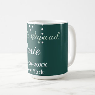 Bruidsploeg voeg naam monogram bruidsmeisje blauw koffiemok