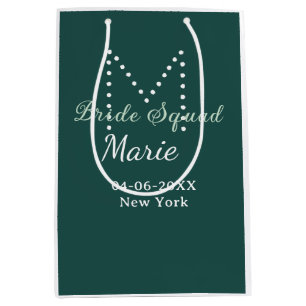 Bruidsploeg voeg naam monogram bruidsmeisje blauw medium cadeauzakje