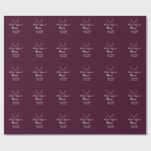 Bruidsploeg voeg naam monogram bruidsmeisje mauve  cadeaupapier