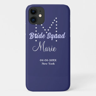Bruidsploeg voeg naam monogram bruidsmeisje paars  Case-Mate iPhone case