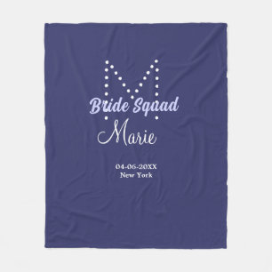 Bruidsploeg voeg naam monogram bruidsmeisje paars  fleece deken