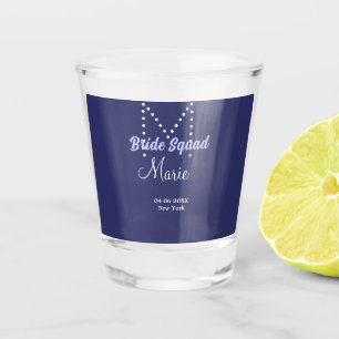 Bruidsploeg voeg naam monogram bruidsmeisje paars shot glas