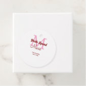 Bruidsploeg voeg naam monogram bruidsmeisje roze d bedankjes labels (In situ)