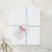 Bruidsploeg voeg naam monogram bruidsmeisje roze d cadeaulabel (Met Touw)