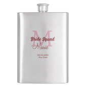 Bruidsploeg voeg naam monogram bruidsmeisje roze d flacon (Voorkant)