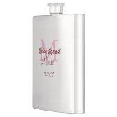 Bruidsploeg voeg naam monogram bruidsmeisje roze d flacon (Links)