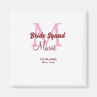 Bruidsploeg voeg naam monogram bruidsmeisje roze d