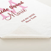 Bruidsploeg voeg naam monogram bruidsmeisje roze d sherpa deken (3/4)