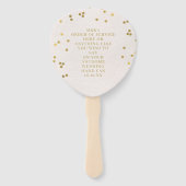 Bruidsprogramma handventilator van roze goud confe handwaaier (Achterkant)