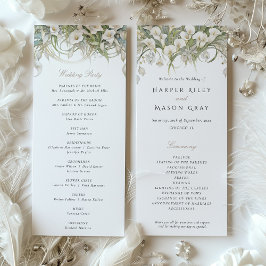 Bruidsprogramma met Calla-lelies in pasteltinten Kaart