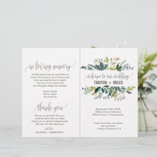 Bruidsprogramma met Geplooid Loofwerk (Staand voorkant)