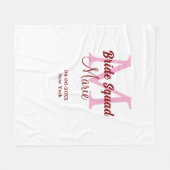 Bruidsquad voeg naam monogram bruidsmeisje roze da fleece deken (Voorkant (Horizontaal))