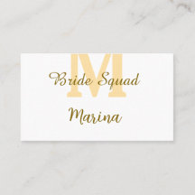 Bruidsquadre monogram gouden bruids douche eenvoud