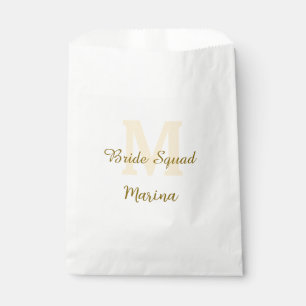 Bruidsquadre monogram gouden bruiloft eenvoudig  bedankzakje