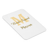 Bruidsquadre monogram gouden bruiloft eenvoudig  magneet (Rechterzijde)