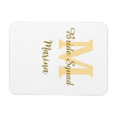 Bruidsquadre monogram gouden bruiloft eenvoudig  magneet (Horizontaal)