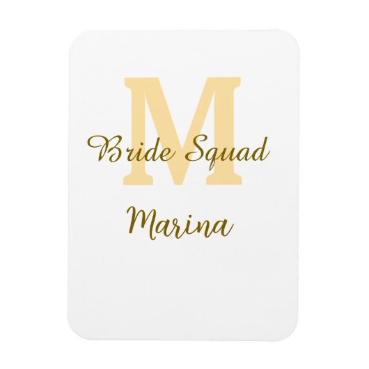 Bruidsquadre monogram gouden bruiloft eenvoudig  magneet (Verticaal)