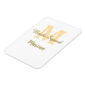 Bruidsquadre monogram gouden bruiloft eenvoudig  magneet (Linkerzijde)