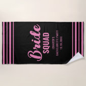Bruidsquadron Naam Bachelorette Feest Bruidsborrel Strandlaken (Voorkant)