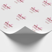 Bruidsquadron naam monogram bruidsmeisje roze datu cadeaupapier (Hoek)