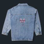 Bruidsquadron naam monogram bruidsmeisje roze datu denim jacket<br><div class="desc">mooie vormgeving</div>
