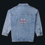 Bruidsquadroniem naam monogram bruidsmeisje roze d denim jacket<br><div class="desc">Mooie vormgeving</div>