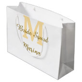 Bruidsquadronogram gouden bruiloftsdouche simpel groot cadeauzakje (Achterkant Gekanteld)