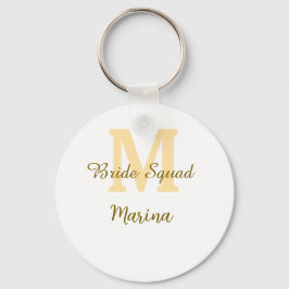 Bruidsquadroom monogram gouden bruids douche eenvo sleutelhanger