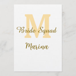 Bruidsquadroon initiaal gouden bruiloft eenvoudig  kaart